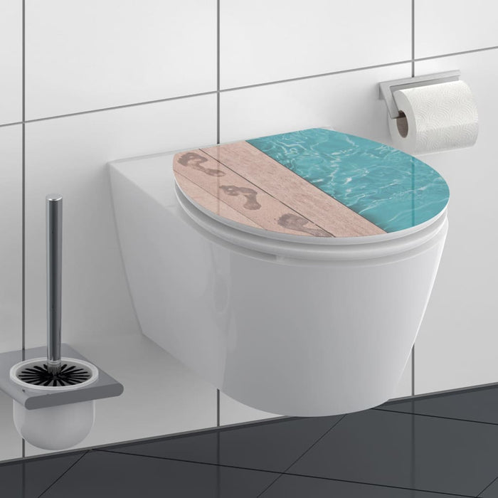 Schütte Toiletbril Met Soft-Close Poolside Mdf Hoogglans Lichtbruin