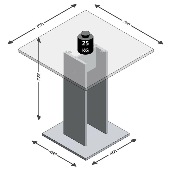 Fmd Eettafel 70 Cm Betongrijs En Wit