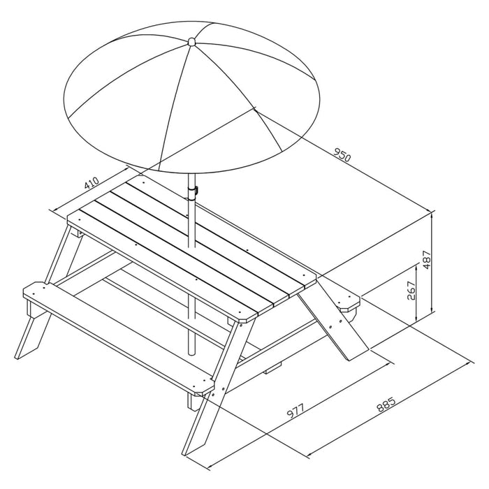 Axi Kinderpicknicktafel Nick Met Parasol