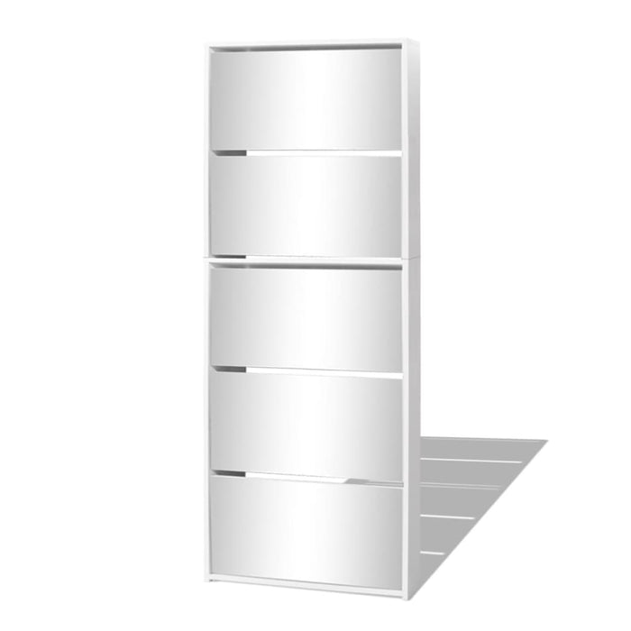 Schoenenkast Met 5 Spiegels 63X7X69,5 Cm Wit