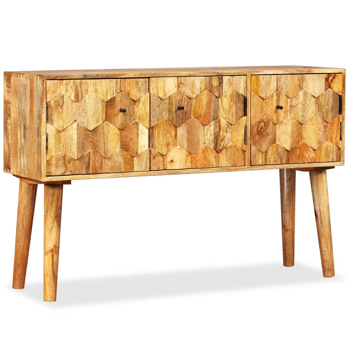 Dressoir 118X35X75 Cm Massief Mangohout Lichtgrijs