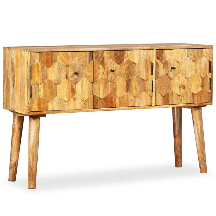 Dressoir 118X35X75 Cm Massief Mangohout Lichtgrijs