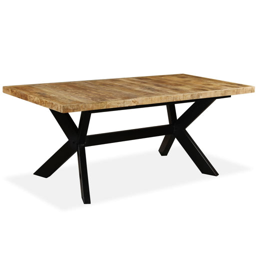 Eettafel 180 Cm Massief Mangohout En Stalen Kruis