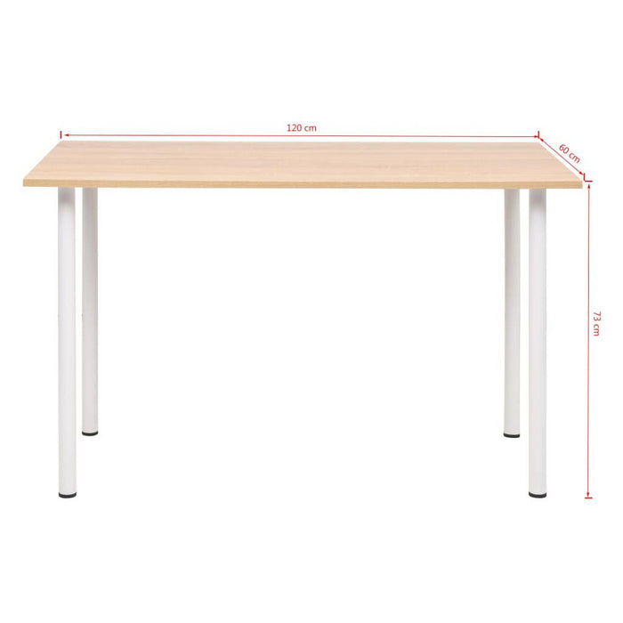 Eettafel 120X60X73 Cm Eikenkleur En Wit