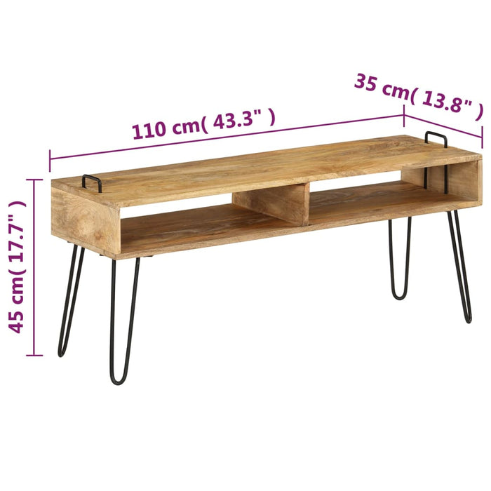 Tv-Meubel 110X35X45 Cm Massief Mangohout