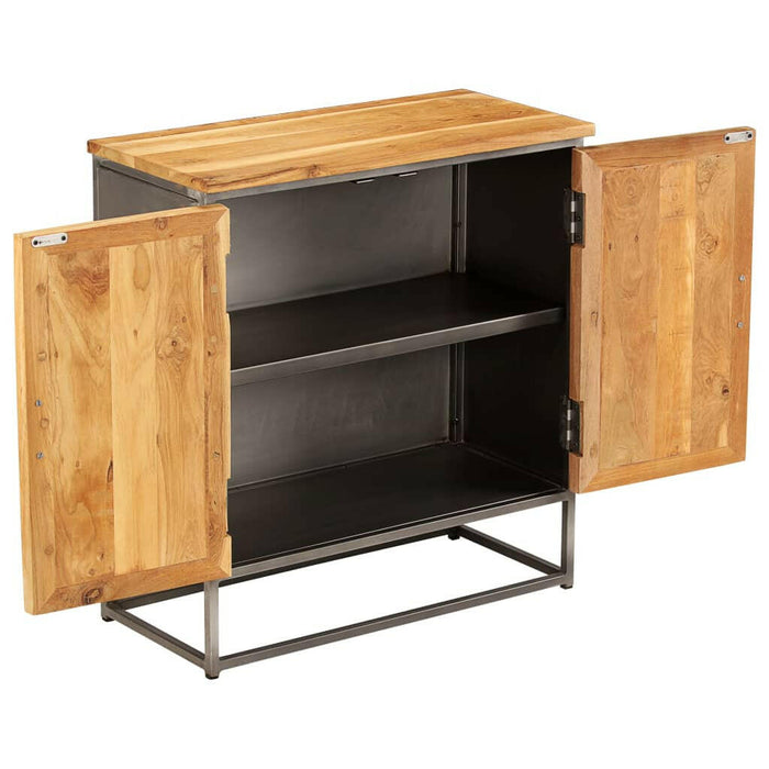 Dressoir 65X30X70 Cm Gerecycled Teakhout En Staal