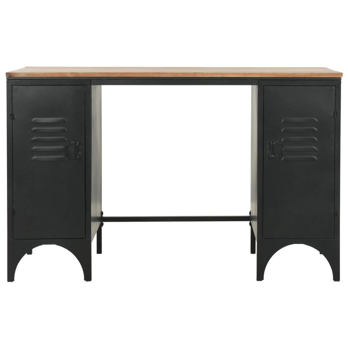 Bureau 120X50X76 Cm Massief Vurenhout En Staal