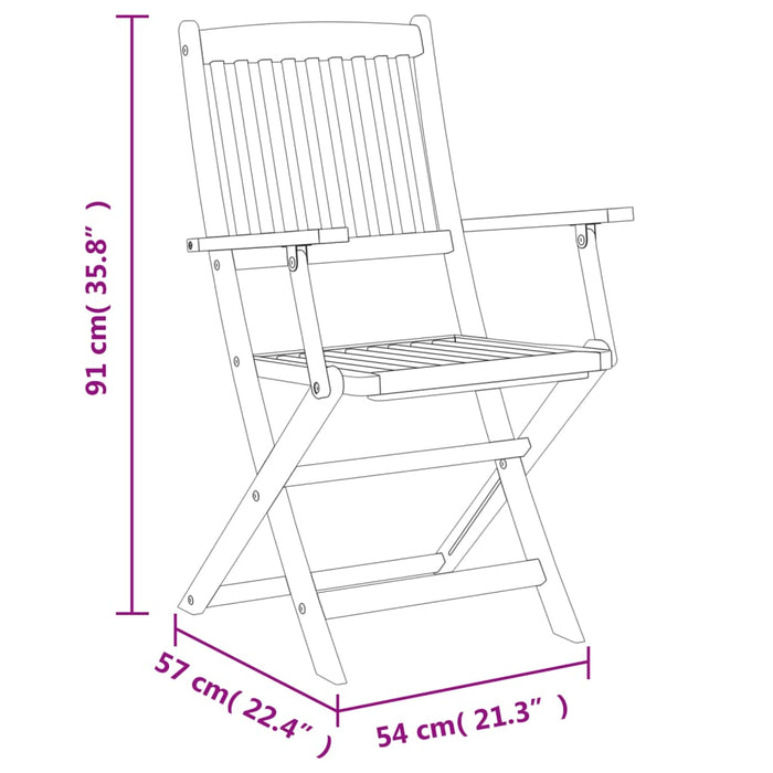 5-Delige Tuinset Inklapbaar Massief Acaciahout