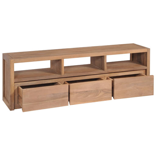 Tv-Meubel 120X30X40 Cm Teakhout Met Natuurlijke Afwerking