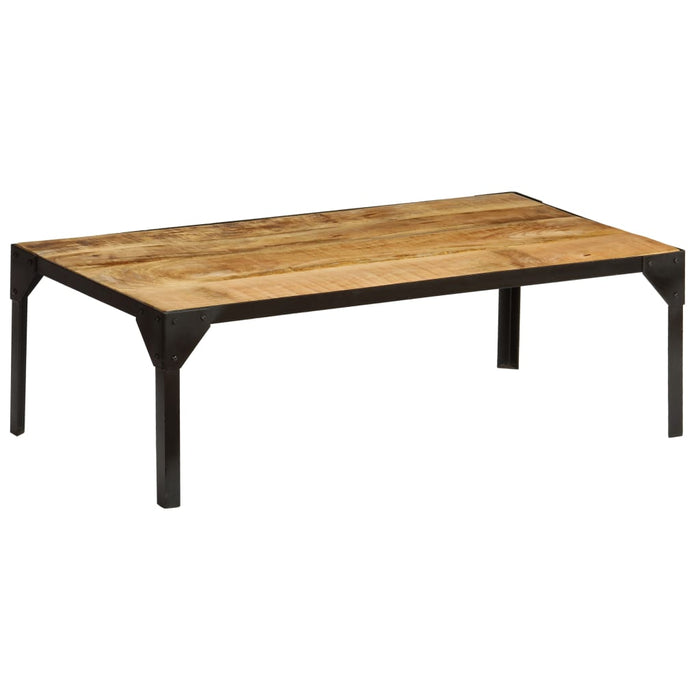 Salontafel 110 Cm Massief Ruw Mangohout En Staal