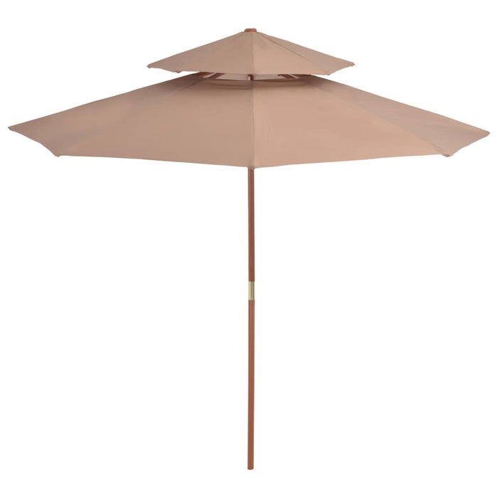 Parasol Dubbeldekker Met Houten Paal 270 Cm