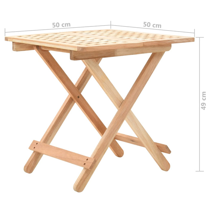 Bijzettafel Inklapbaar 50X50X49 Cm Massief Walnotenhout Zwart