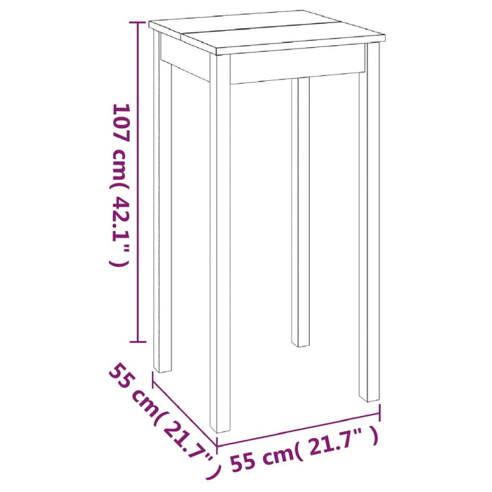 Bartafel 55X55X107 Cm Mdf Zwart