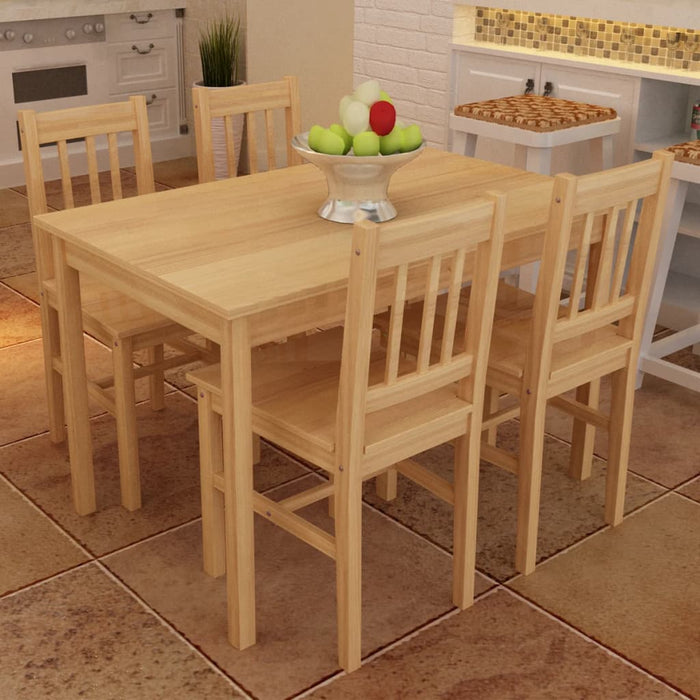 Eettafel Met 4 Stoelen Hout Bruin