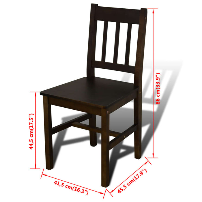 Eettafel Met 4 Stoelen Hout Bruin