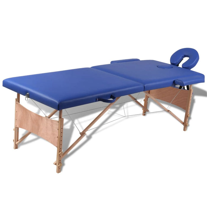 Massagetafel Met 2 Zones 186X68 Cm Houten Frame