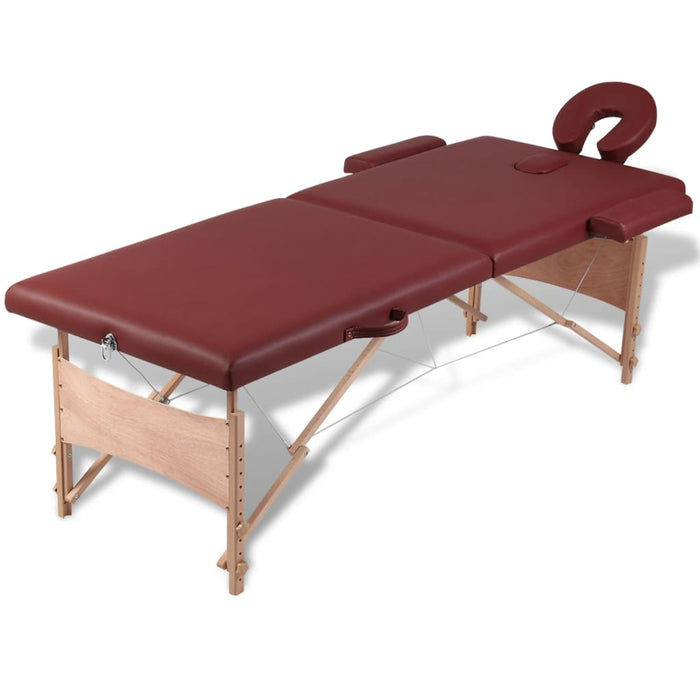 Massagetafel Met 2 Zones 186X68 Cm Houten Frame