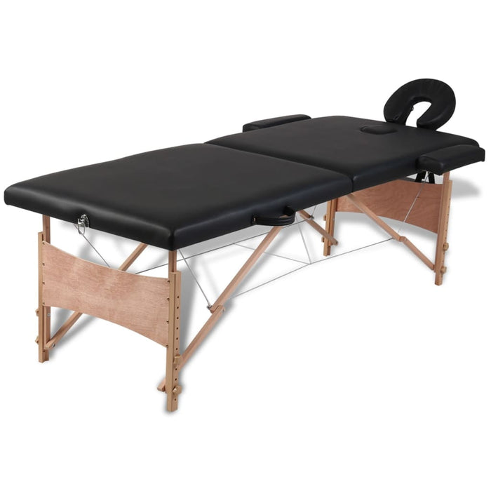 Massagetafel Met 2 Zones 186X68 Cm Houten Frame