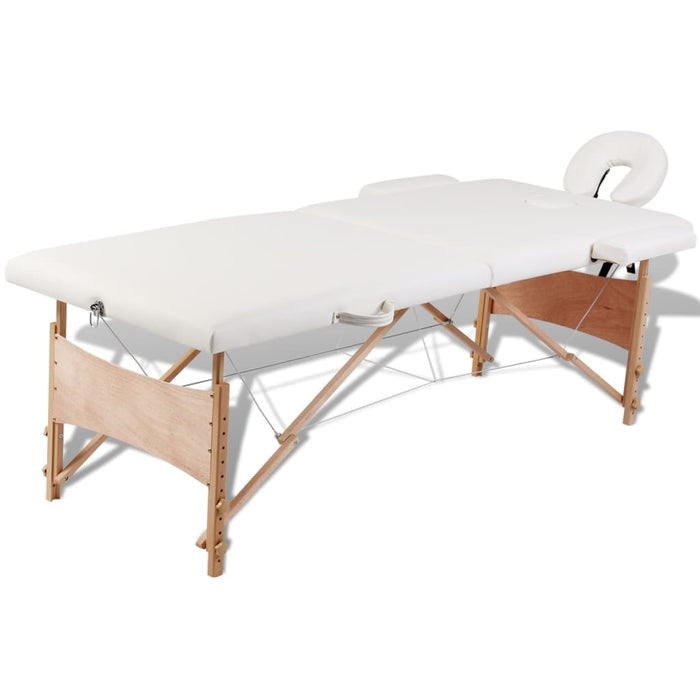 Massagetafel Met 2 Zones 186X68 Cm Houten Frame