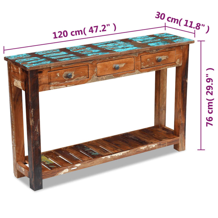 Dressoir 120X30X76 Cm Massief Gerecycled Hout