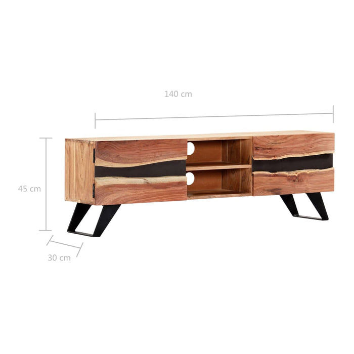 Tv-Meubel 140X30X45 Cm Massief Acaciahout