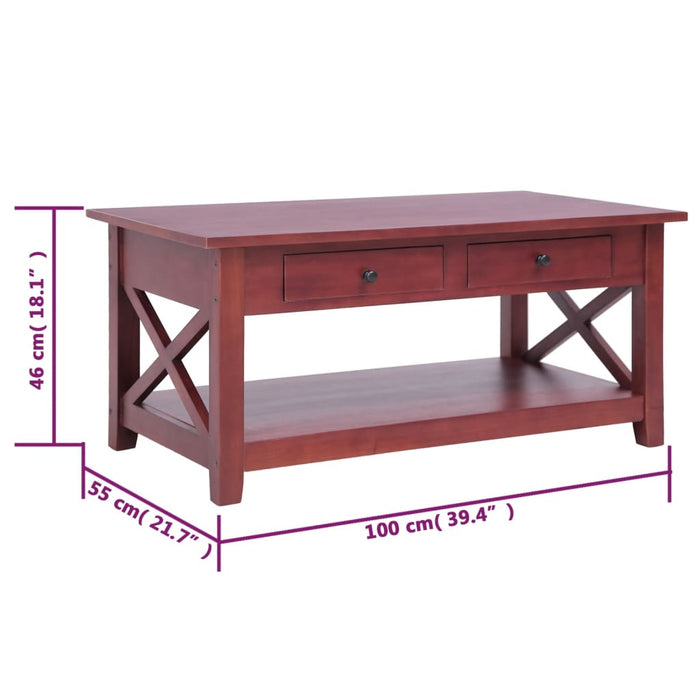 Salontafel 100X55X46 Cm Massief Mahoniehout