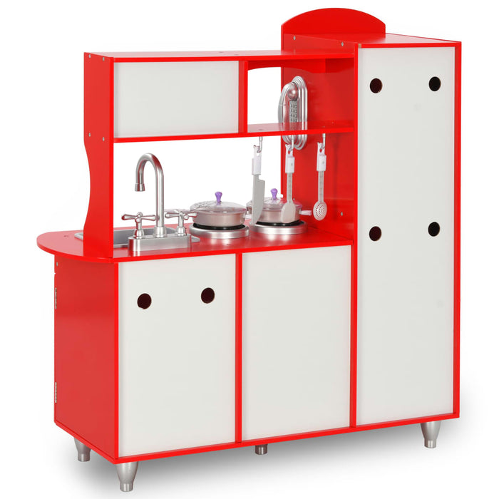 Kinderspeelkeuken 84X31X89 Cm Mdf Rood