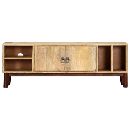 Tv-Meubel 130X30X46 Cm Massief Ruw Mangohout