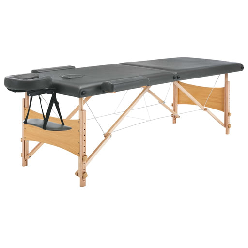 Massagetafel Met 2 Zones 186X68 Cm Houten Frame