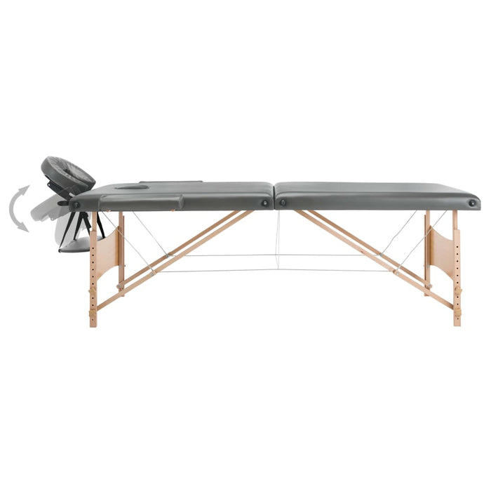 Massagetafel Met 2 Zones 186X68 Cm Houten Frame