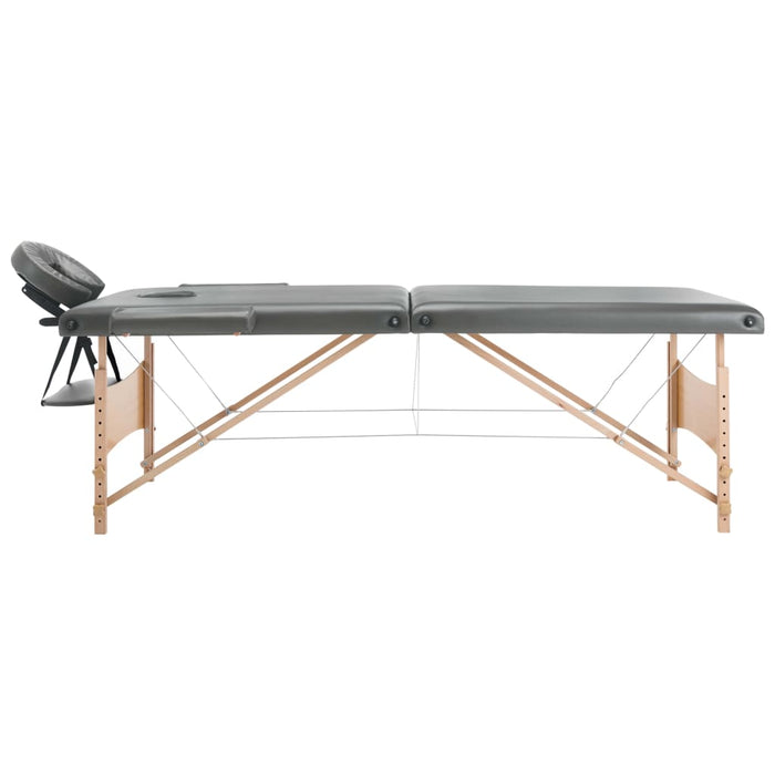 Massagetafel Met 2 Zones 186X68 Cm Houten Frame