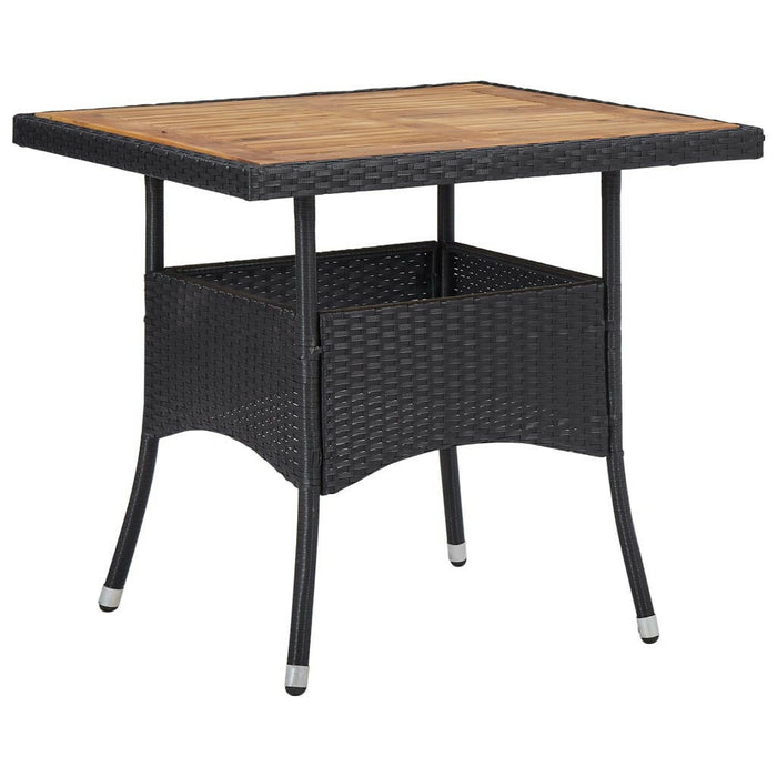 Tuintafel Poly Rattan En Massief Acaciahout Grijs