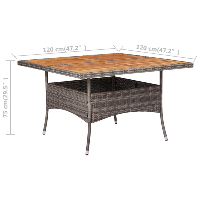 Tuintafel Poly Rattan En Massief Acaciahout