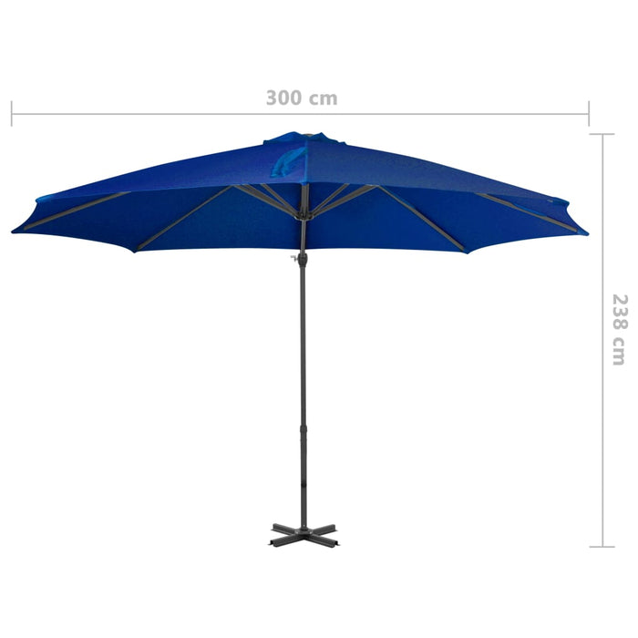 Zweefparasol Met Aluminium Paal 300 Cm Azuur