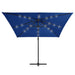 Zweefparasol Met Led-Verlichting En Paal Azuurblauw