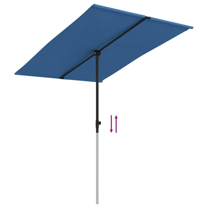 Parasol Met Aluminium Paal 2X1,5 M Azuurblauw