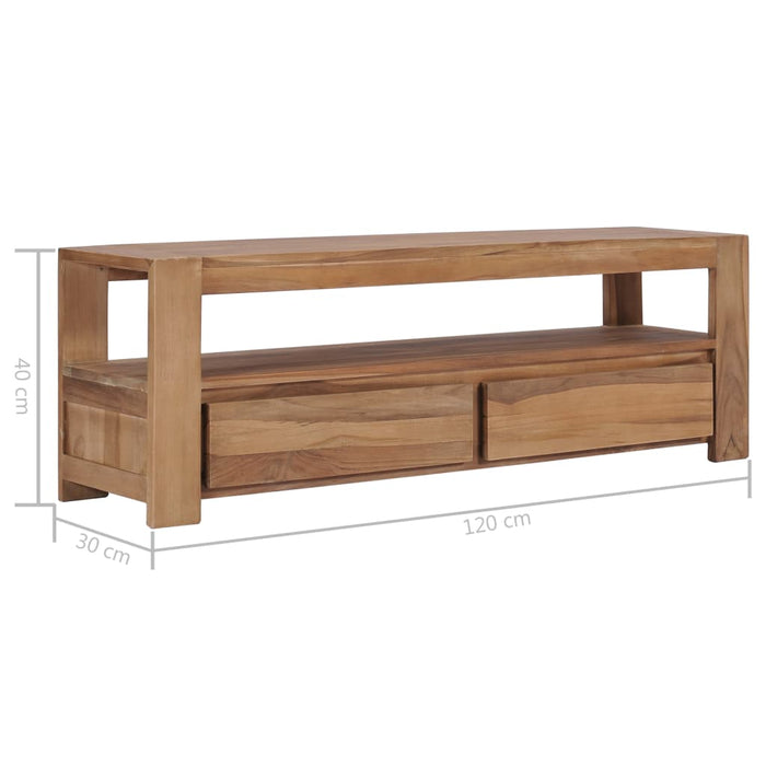 Tv-Meubel 120X30X40 Cm Massief Teakhout