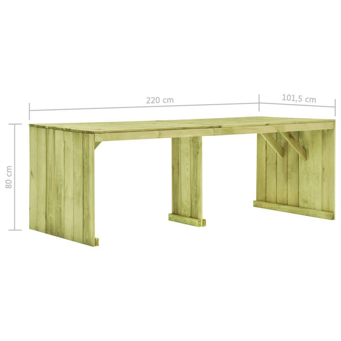 Tuintafel 220X101,5X80 Cm Geïmpregneerd Grenenhout