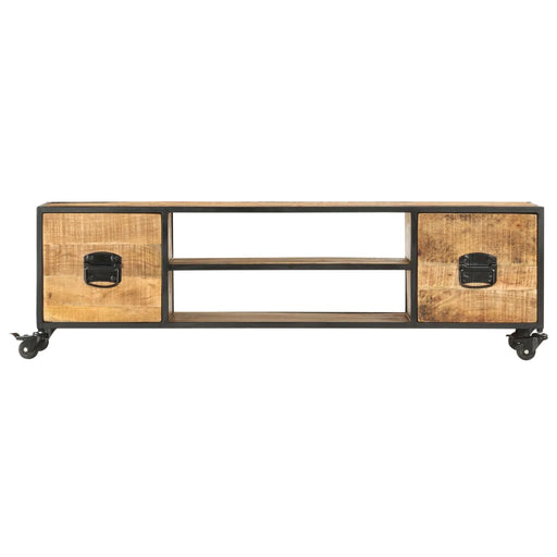 Tv-Meubel 130X30X39 Cm Massief Mangohout