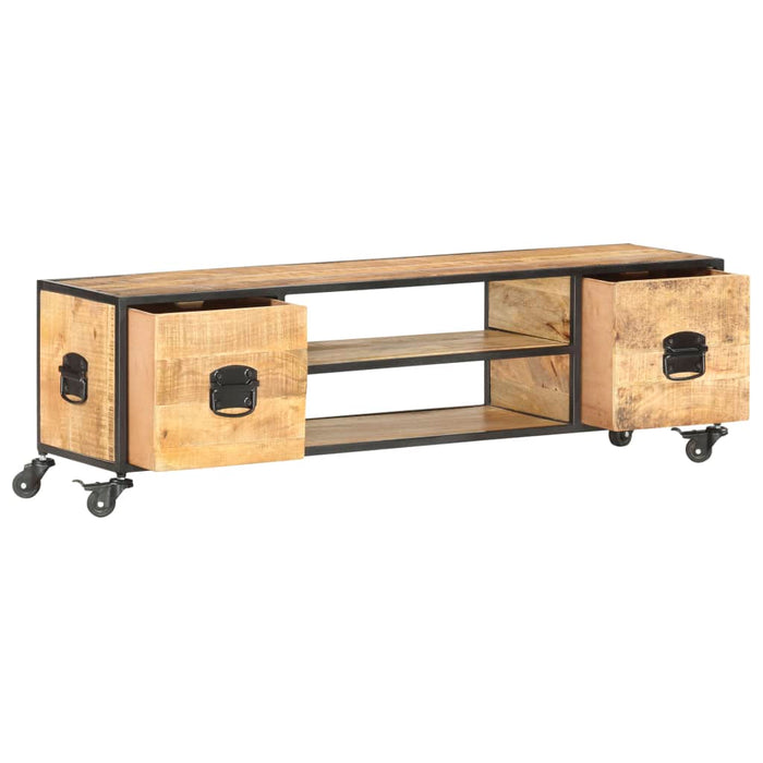 Tv-Meubel 130X30X39 Cm Massief Mangohout