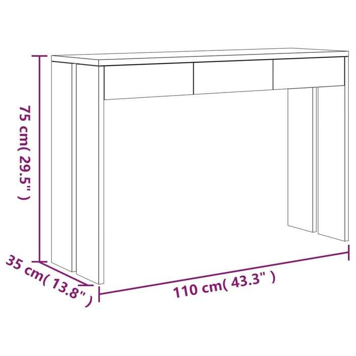 Wandtafel 110X35X75 Cm Massief Teakhout