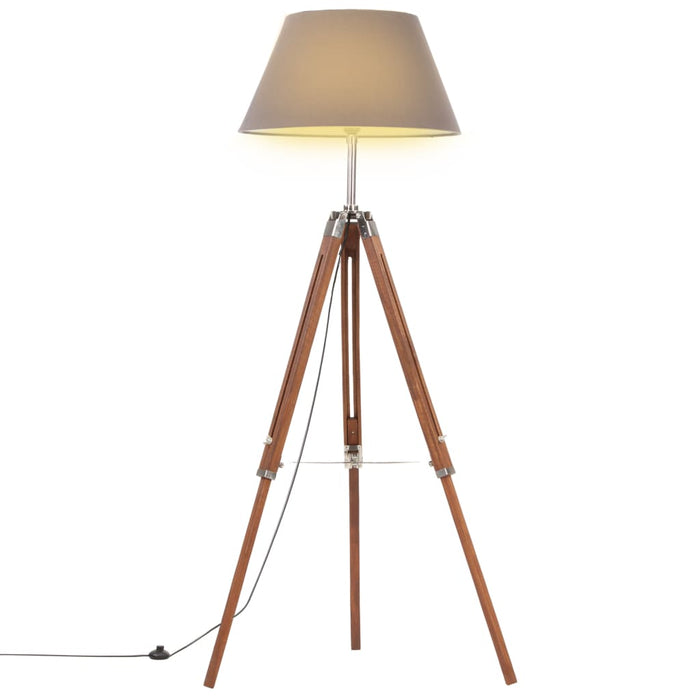 Vloerlamp Driepoot 141 Cm Massief Teakhout Honing