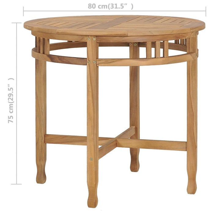 Eettafel Ø80 Cm Massief Teakhout