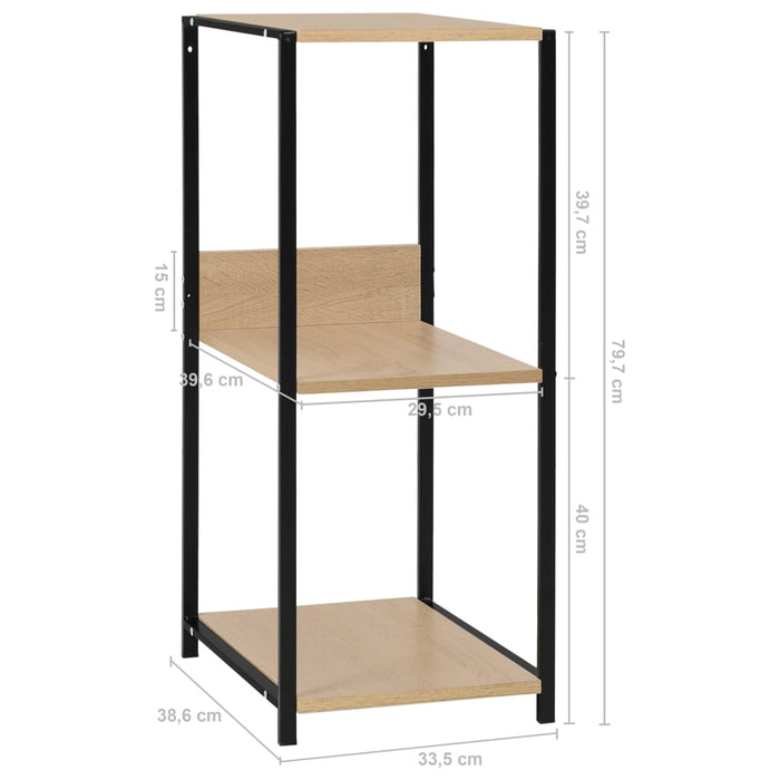 Boekenkast 33,5X39,6X79,7 Cm Bewerkt Hout Kleurig