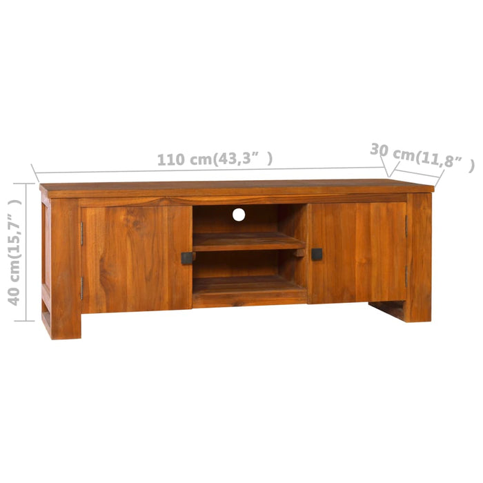 Tv-Meubel 110X30X40 Cm Massief Teakhout