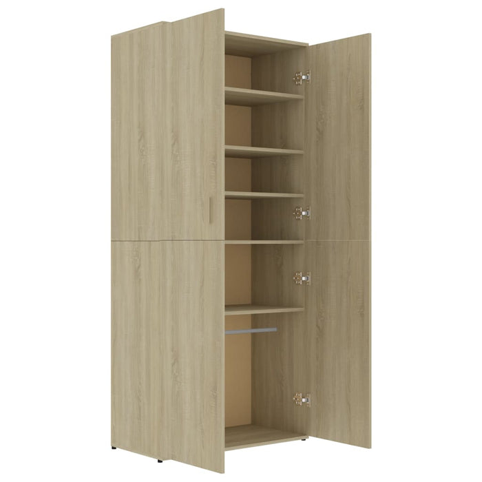 Schoenenkast 80X39X78 Cm Spaanplaat Kleurig Sonoma Eiken