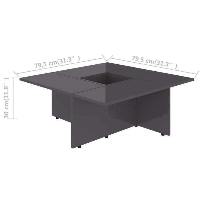 Salontafel 79,5X79,5X30 Cm Bewerkt Hout