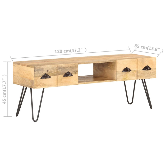 Tv-Meubel 120X35X45 Cm Massief Mangohout