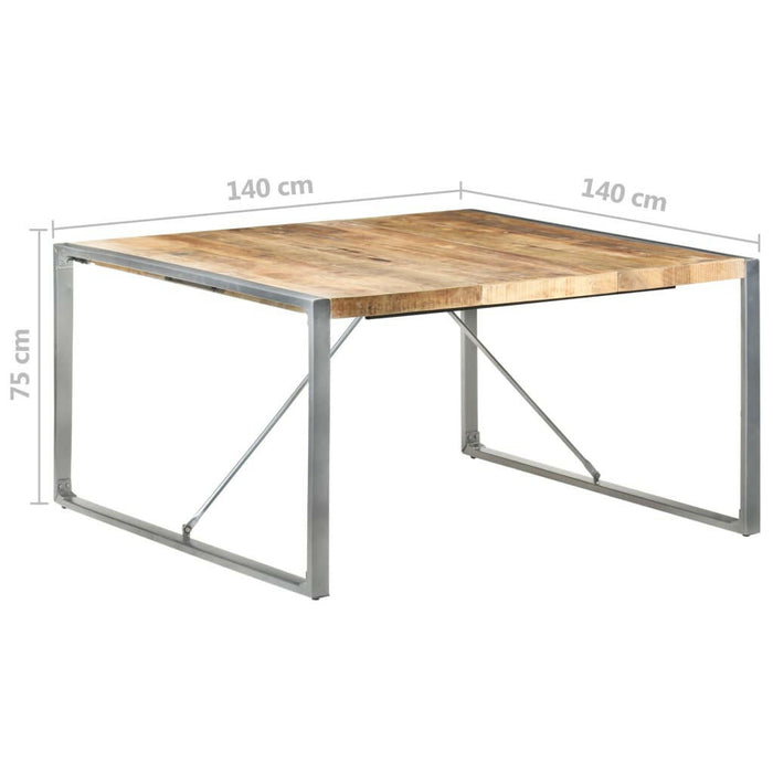 Eettafel 140X140X75 Cm Ruw Mangohout