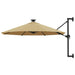 Wandparasol Met Led's En Metalen Paal 300 Cm